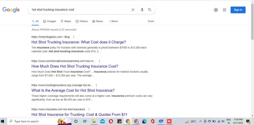 hot shot trucking insurance cost on 1st page at top 1024x505 1 SEO Copywriter- Okasha Sammer